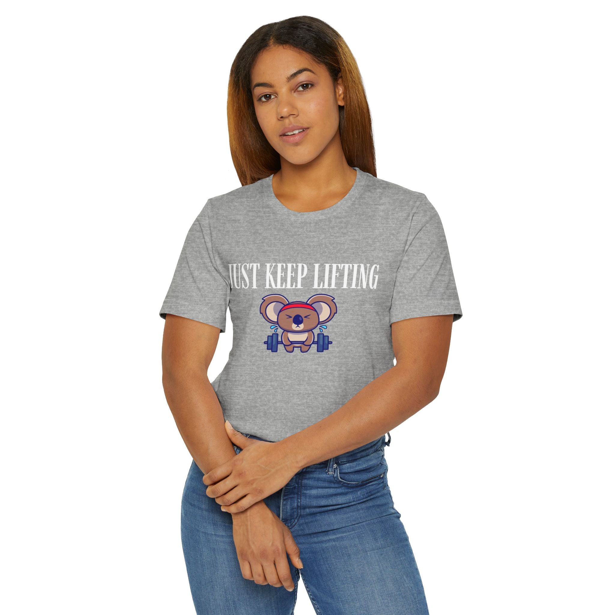 Just Keep Lifting Koala T-Shirt | Cute Workout Tee, Gym Motivational Shirt
