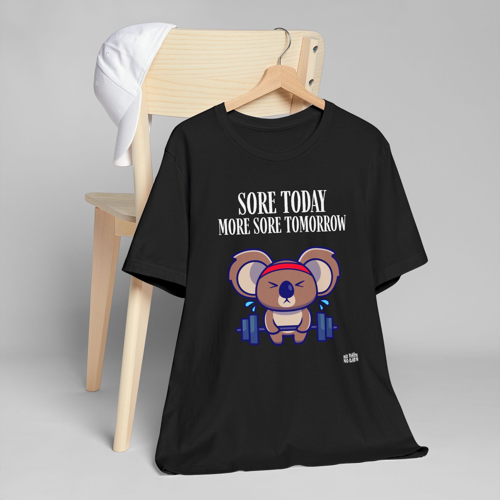 Sore Today More Sore Tomorrow Koala Weightlifting T-Shirt | Gym Workout Tee