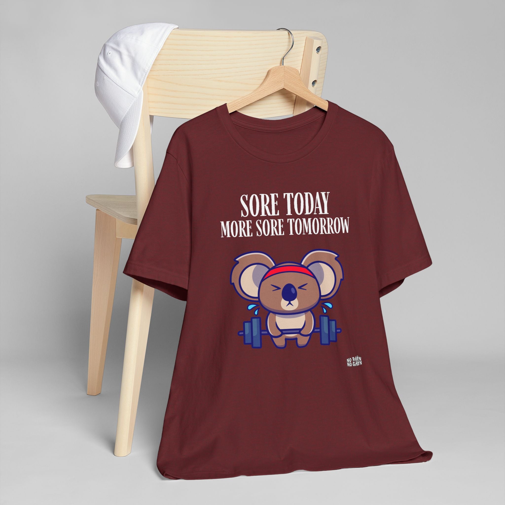 Sore Today More Sore Tomorrow Koala Weightlifting T-Shirt | Gym Workout Tee
