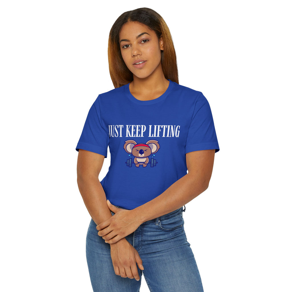 Just Keep Lifting Koala T-Shirt | Cute Workout Tee, Gym Motivational Shirt