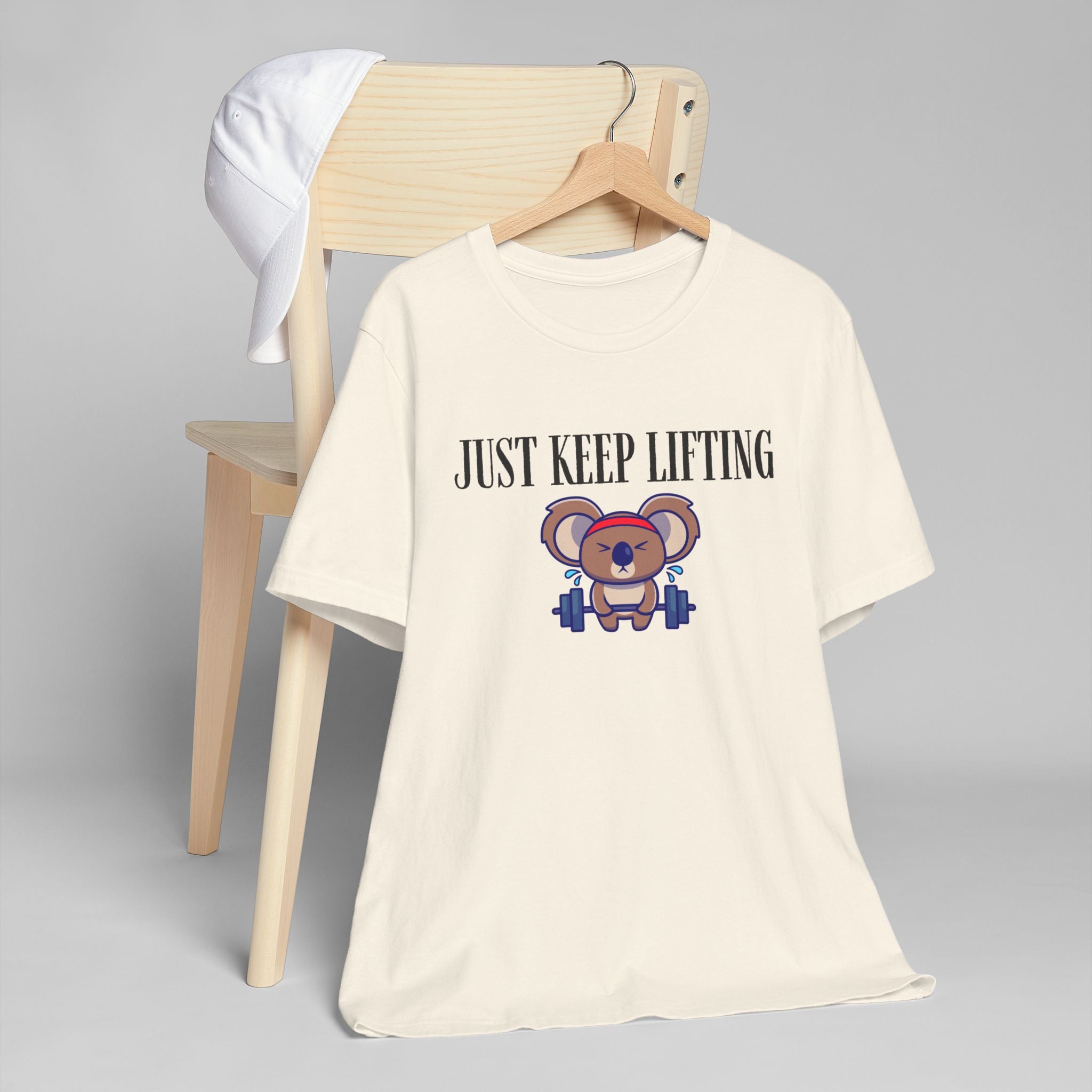 Just Keep Lifting Koala T-Shirt | Cute Workout Tee, Gym Motivational Shirt