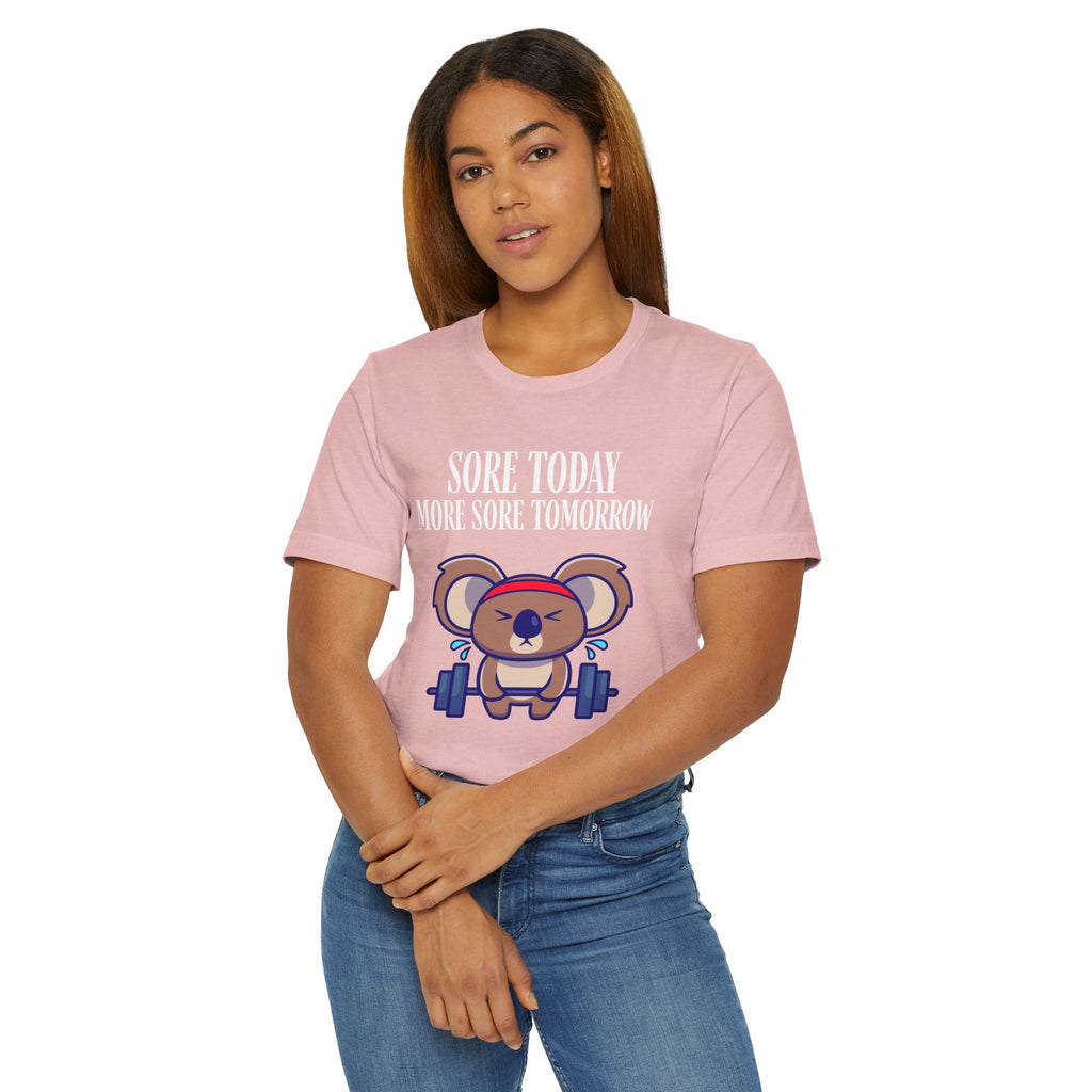 Sore Today More Sore Tomorrow Koala Weightlifting T-Shirt | Gym Workout Tee