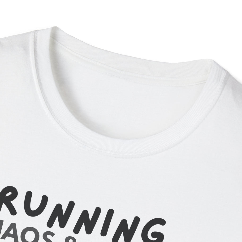 Running on Chaos & Caffeine T-Shirt | Typography Coffee Humor Tee