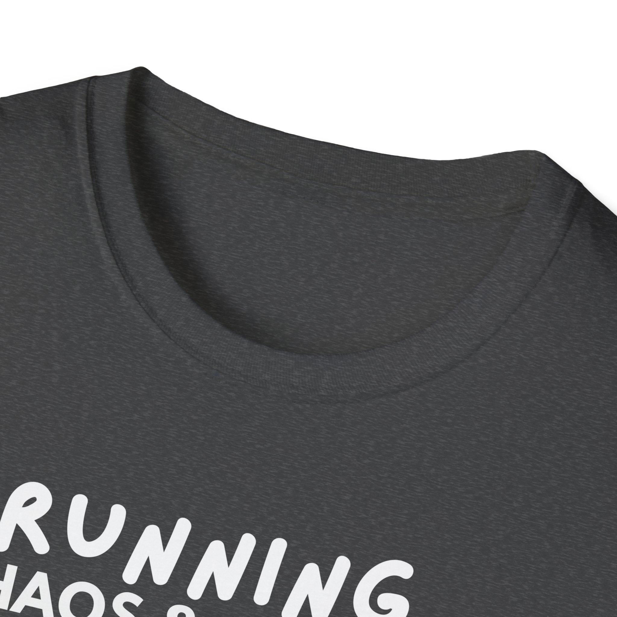 Running on Chaos & Caffeine T-Shirt | Typography Coffee Humor Tee