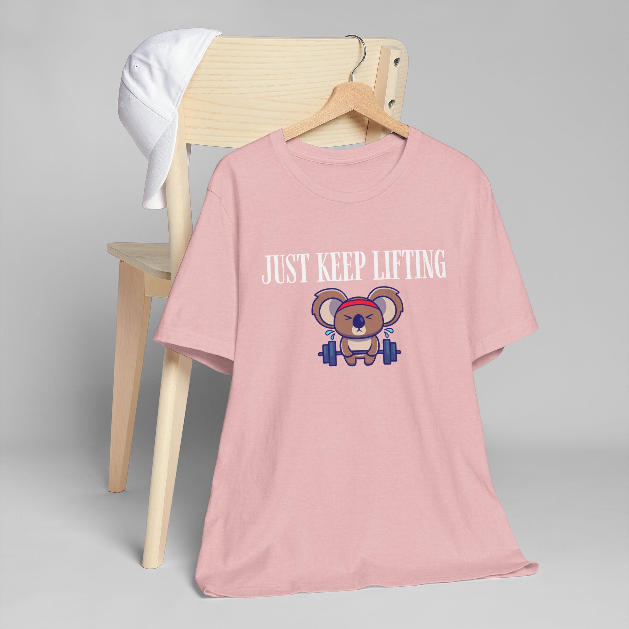 Just Keep Lifting Koala T-Shirt | Cute Workout Tee, Gym Motivational Shirt