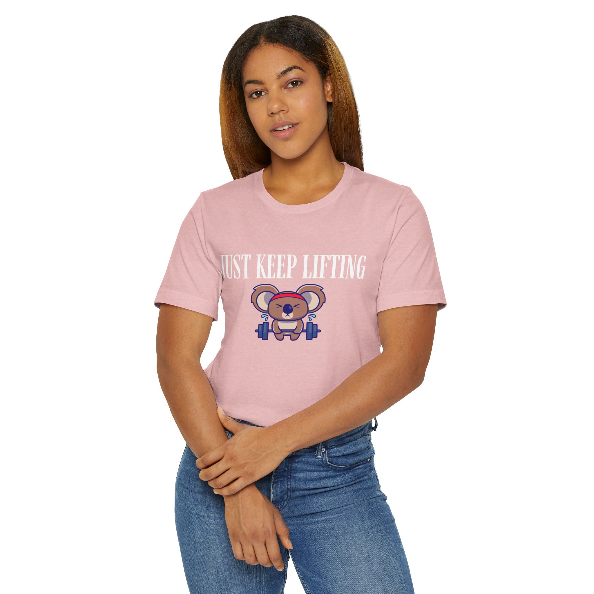 Just Keep Lifting Koala T-Shirt | Cute Workout Tee, Gym Motivational Shirt