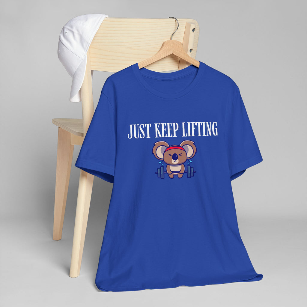 Just Keep Lifting Koala T-Shirt | Cute Workout Tee, Gym Motivational Shirt