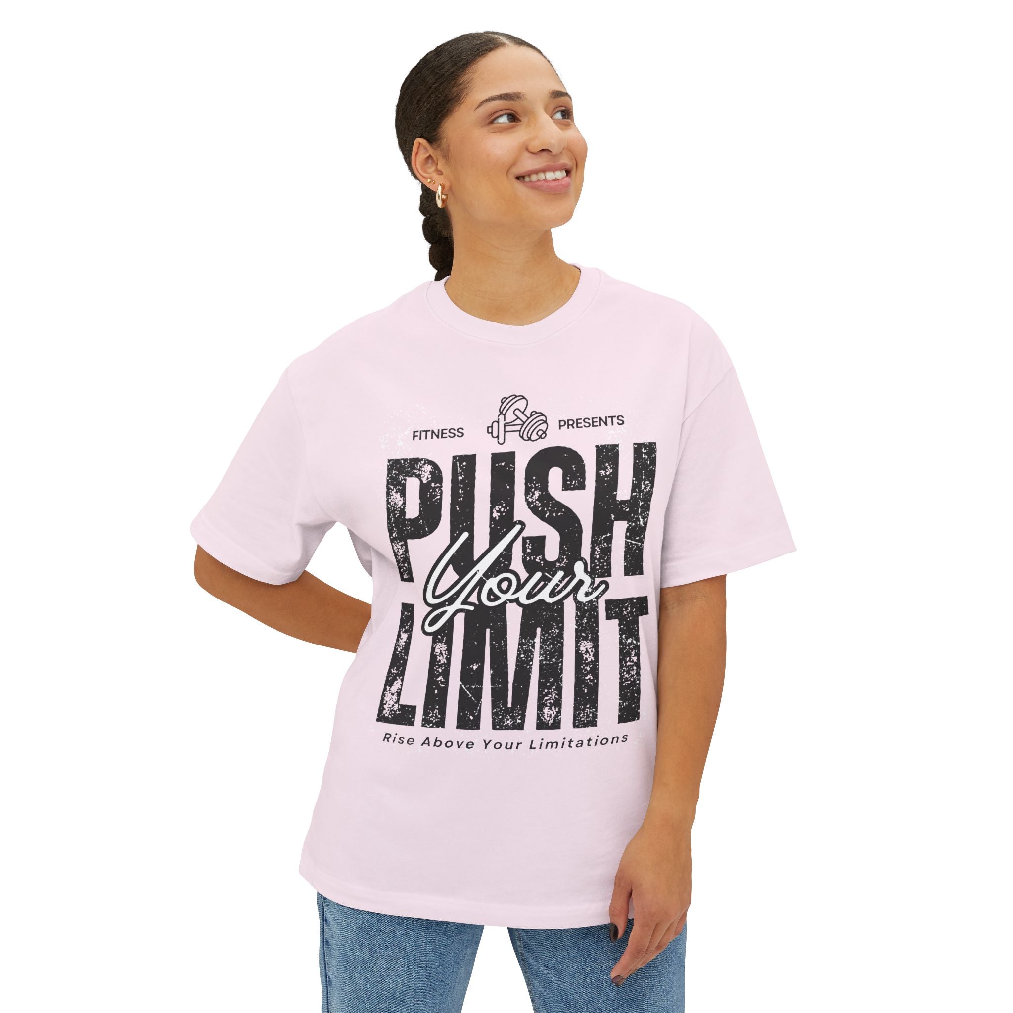 Push Your Limit Oversized Boxy Tee | Motivational Graphic Tee