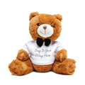 Personalizable Teddy Bear Plush with White T-Shirt — "Say It Your Way Here" Gift