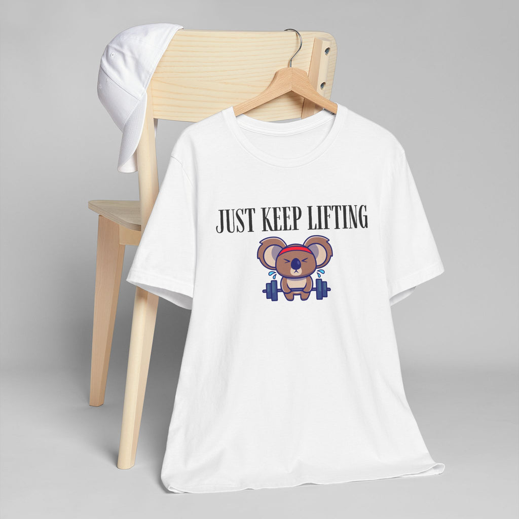 Just Keep Lifting Koala T-Shirt | Cute Workout Tee, Gym Motivational Shirt