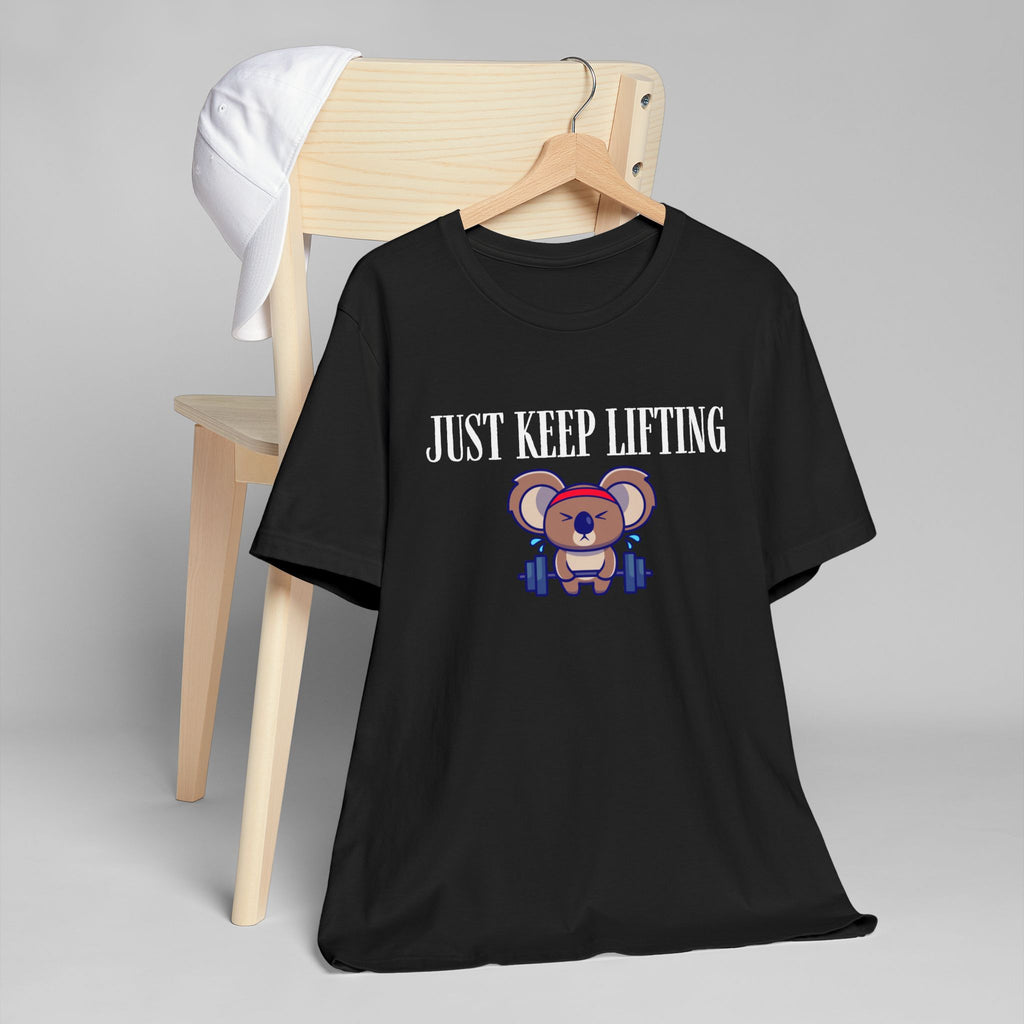 Just Keep Lifting Koala T-Shirt | Cute Workout Tee, Gym Motivational Shirt