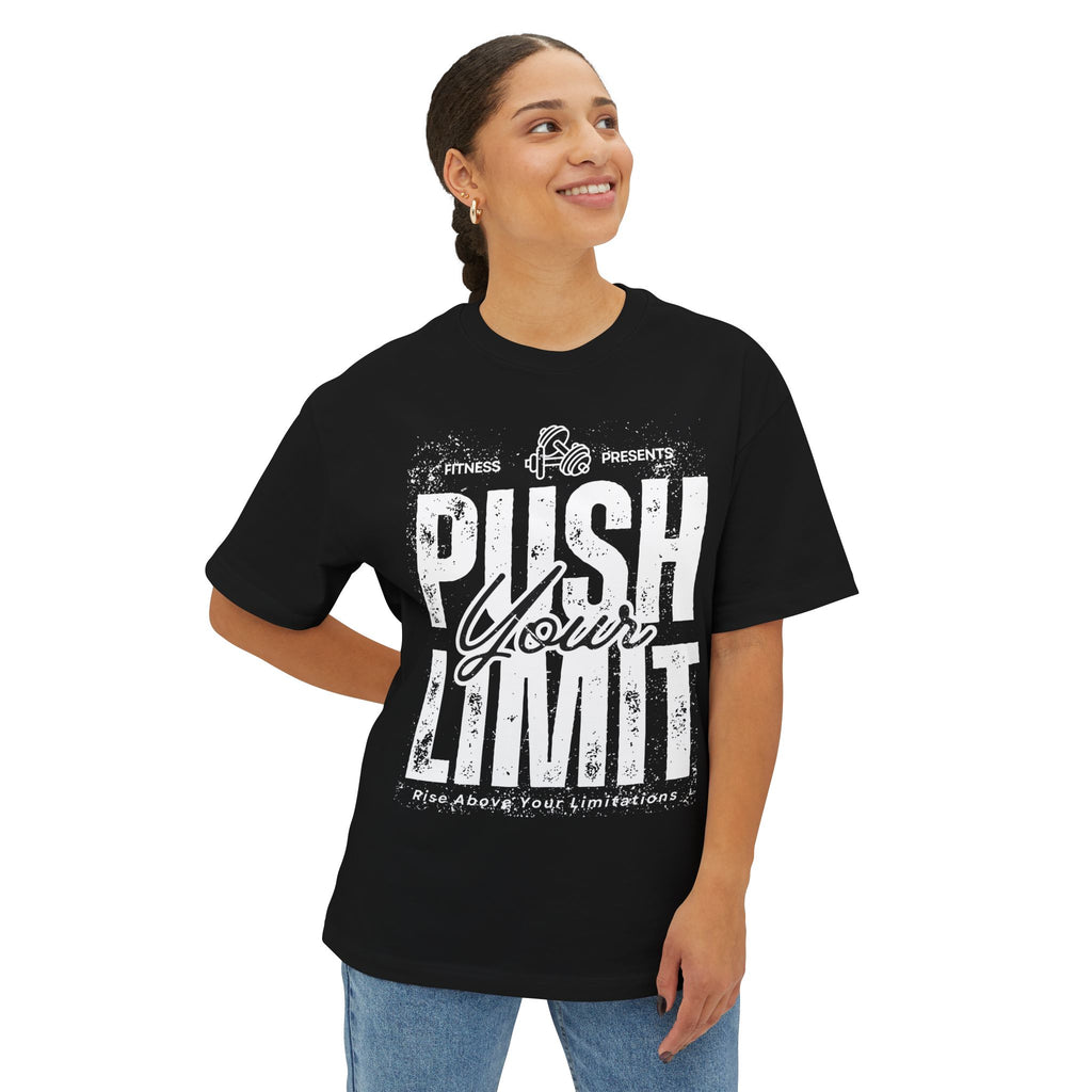 Push Your Limit Oversized Boxy Tee | Motivational Graphic Tee