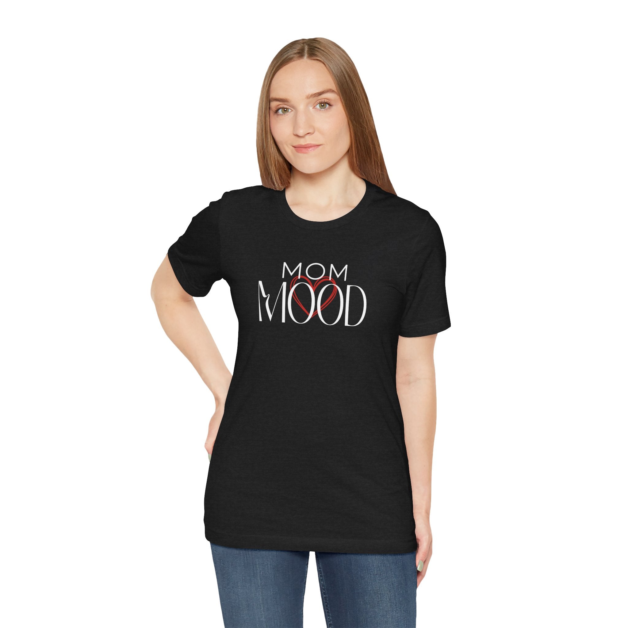 Mom Mood Happy Heart Tee | Mom Emotions Heart Graphic Shirt