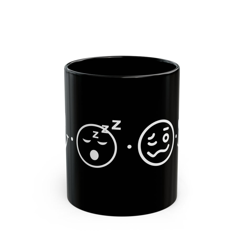 Everyday Mood Emojis Black Mug | 11oz