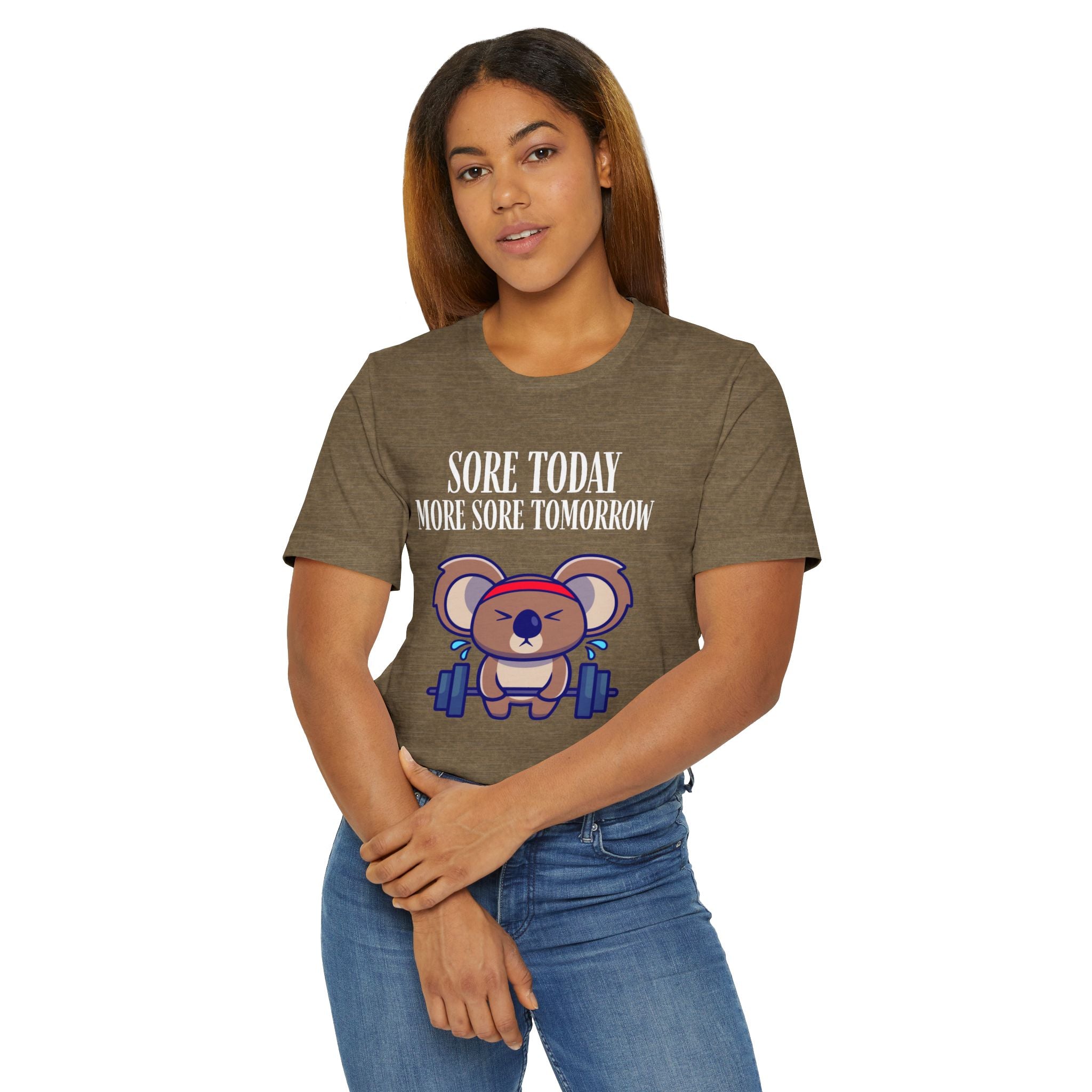 Sore Today More Sore Tomorrow Koala Weightlifting T-Shirt | Gym Workout Tee
