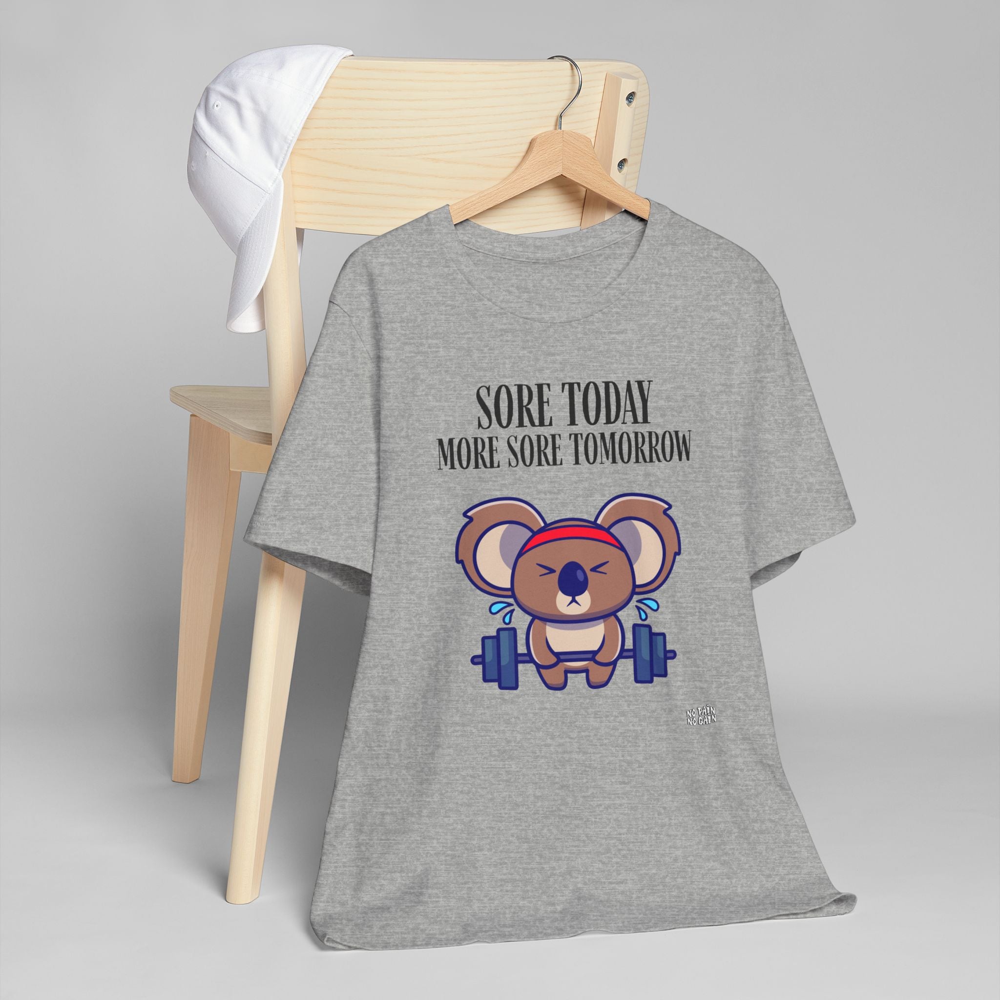 Sore Today More Sore Tomorrow Koala Weightlifting T-Shirt | Gym Workout Tee