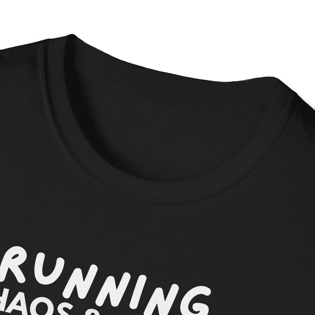 Running on Chaos & Caffeine T-Shirt | Typography Coffee Humor Tee