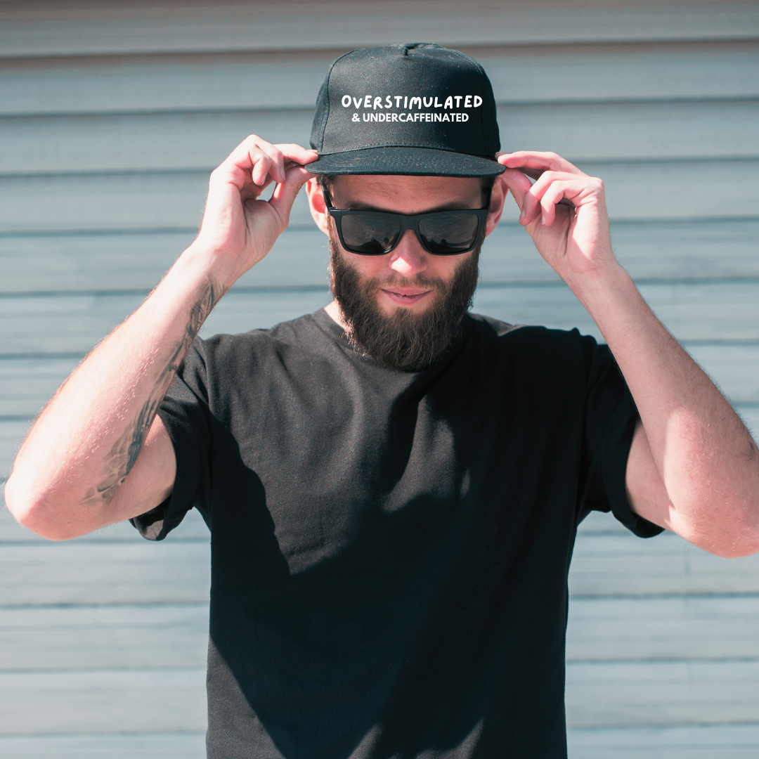 "Overstimulated & Undercaffeinated" Trucker Hat