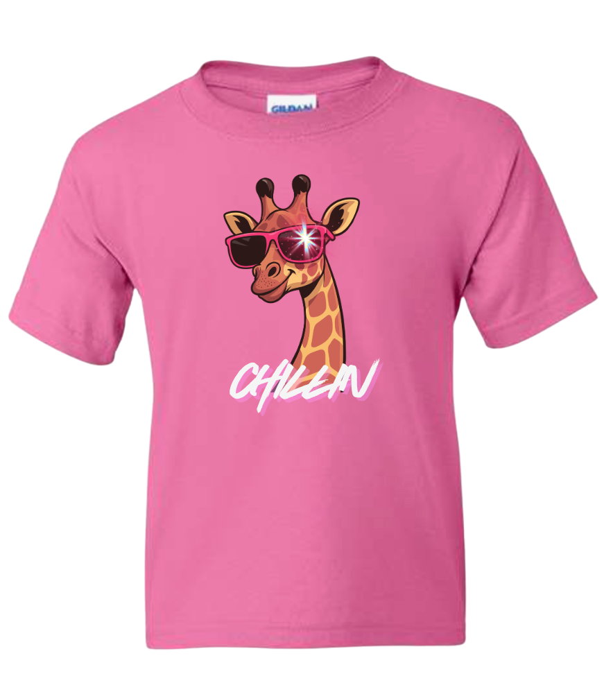 "Red or Pink" Day - Chillin Giraffe Tshirt